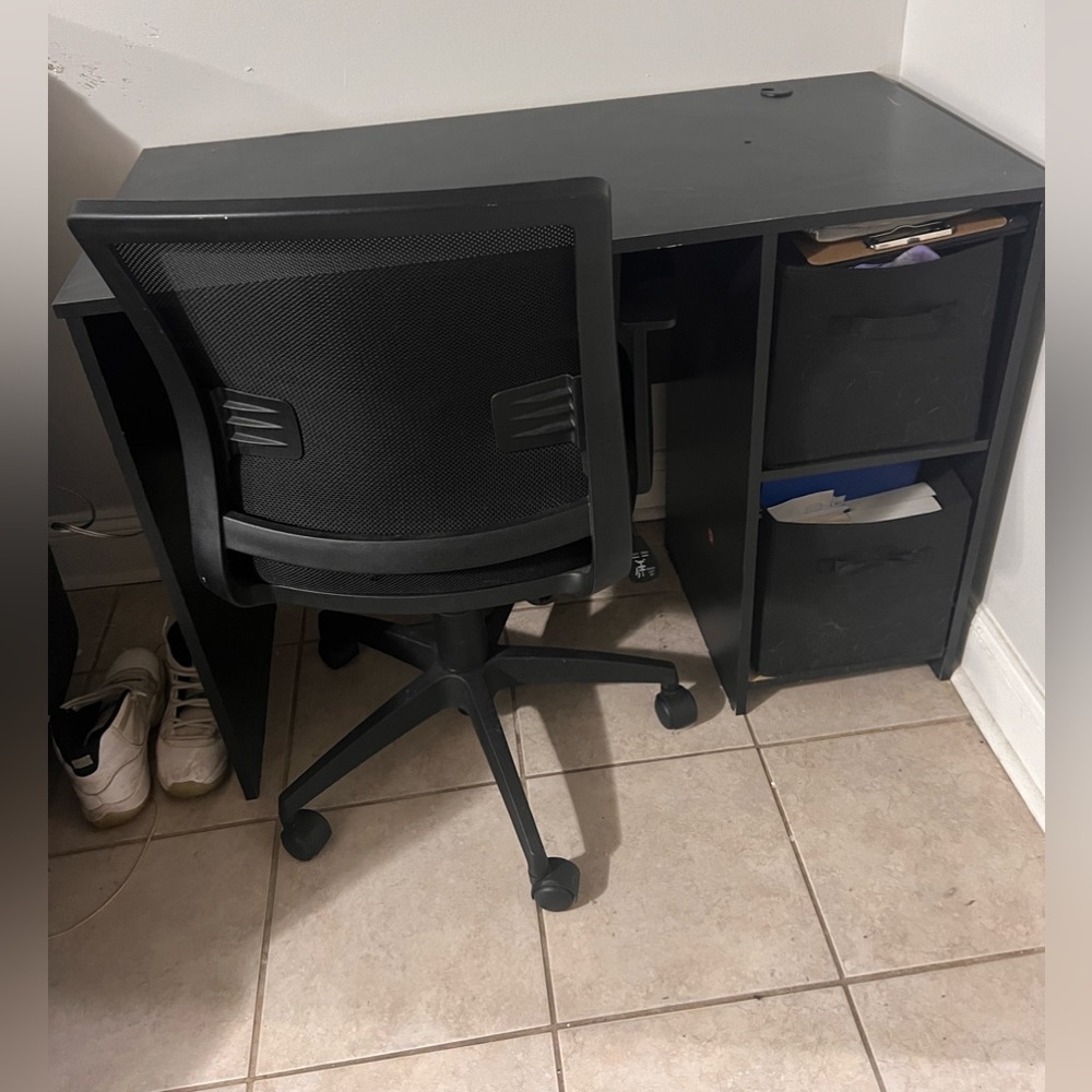 Desk with two storage units
